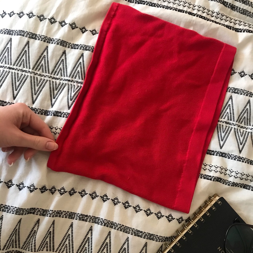 Red tube top